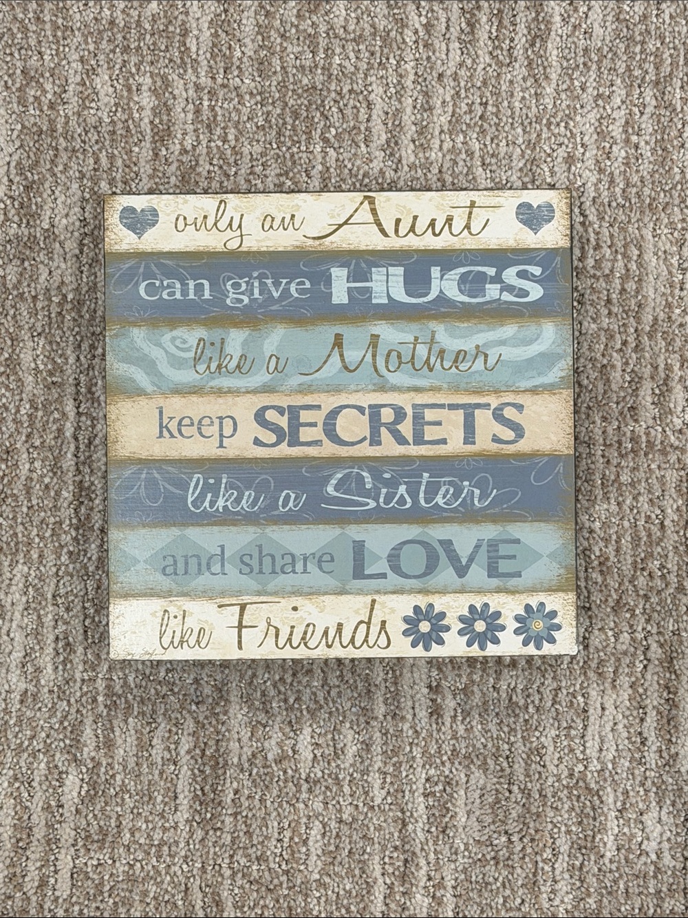Aunt Inspirational Wall Sign - Blue and Cream